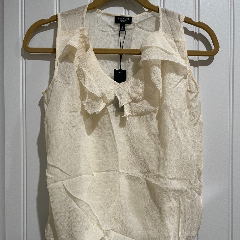 Tablots Crinkled Silk Georgette Ruffled Blouse